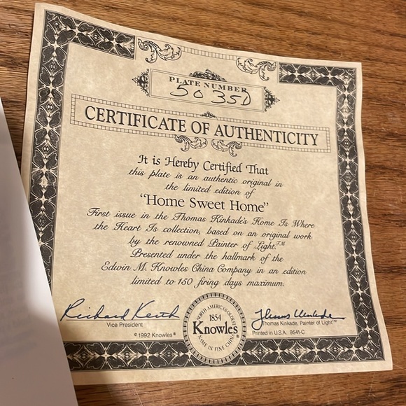 Thomas Kinkade Home Sweet Home Plate - Picture 6 of 11